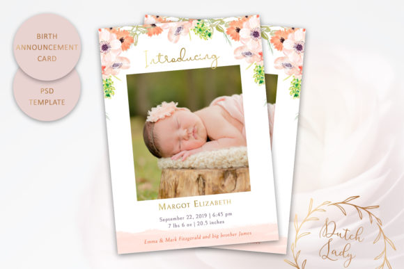 Birth Announcement Card Template 8: A Versatile Option for Custom Birth Announcements